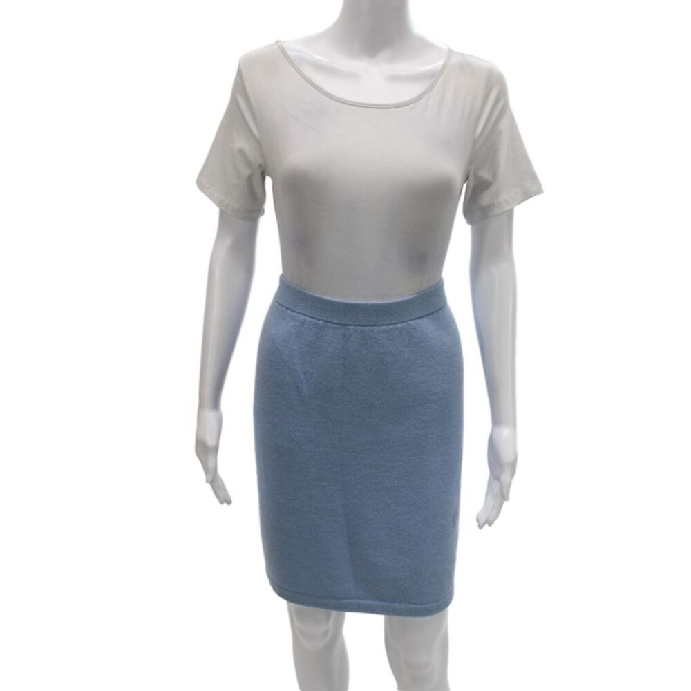 St. John Collection By Marie Gray Women Pencil Skirt Light Blue Plus Size 16
